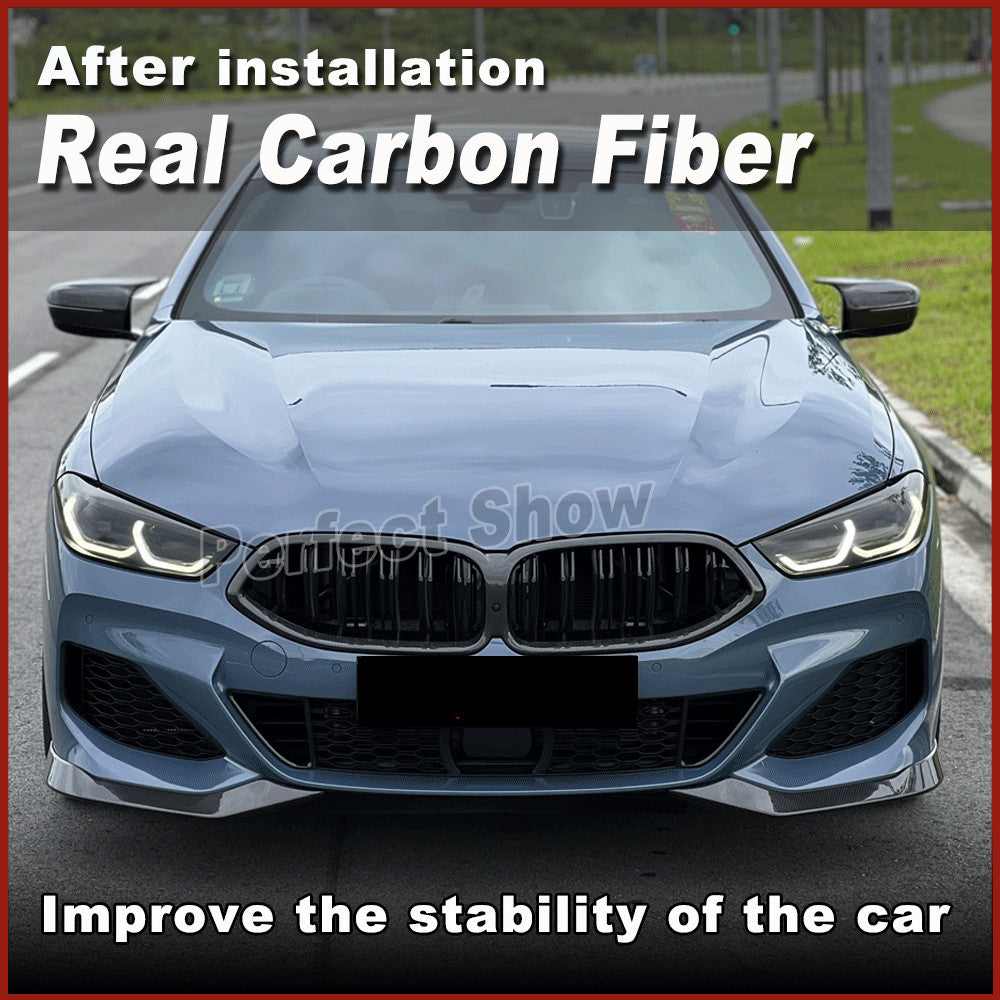 for BMW 8 Series G14 G15 G16 M850i M-Sport Real Carbon Front Bumper Lip Splitter