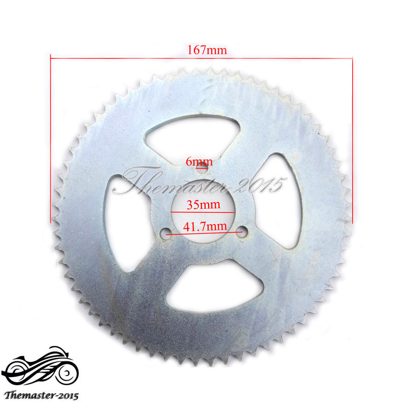 T8F 64 Tooth 35mm Rear Chain Sprocket For 47 49cc for Mini Dirt Pocket Bike ATV Quad Q