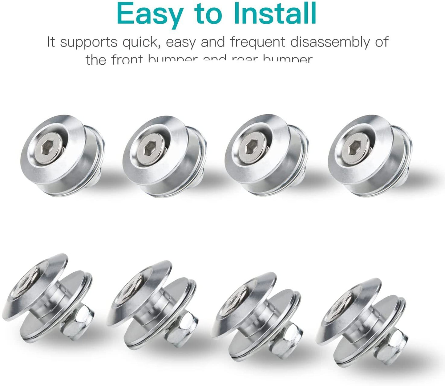 8-Piece JDM Aluminum Alloy Automotive Quick-Release Fastener Backstop Mudguard Cover Kit