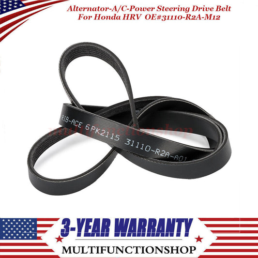 Alternator-A/C-Power Steering Drive Belt for Honda HRV 2016-2022 31110-R2A-M12 Q