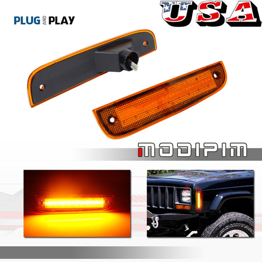 Yellow lens side marker LED amber parking light for 1997-01 for Jeep Cherokee