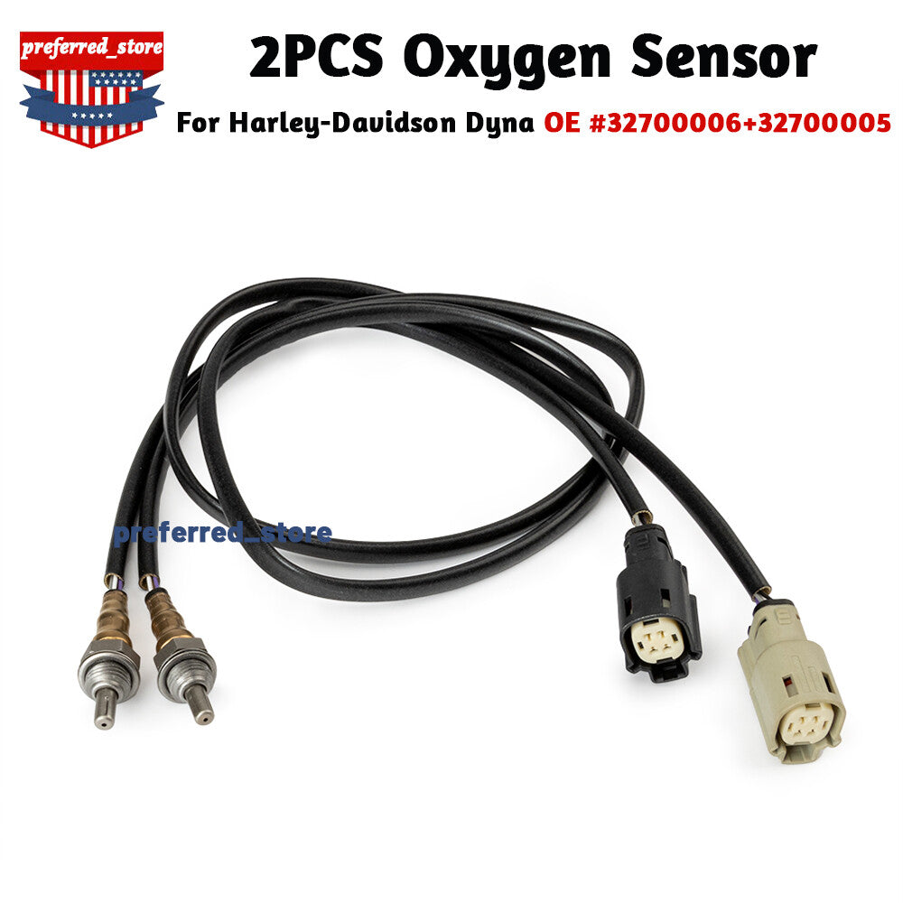 Two oxygen sensors, one before and one after, suitable for Sportster 883 1200 Dyna FatBob 32700006 32700005- v