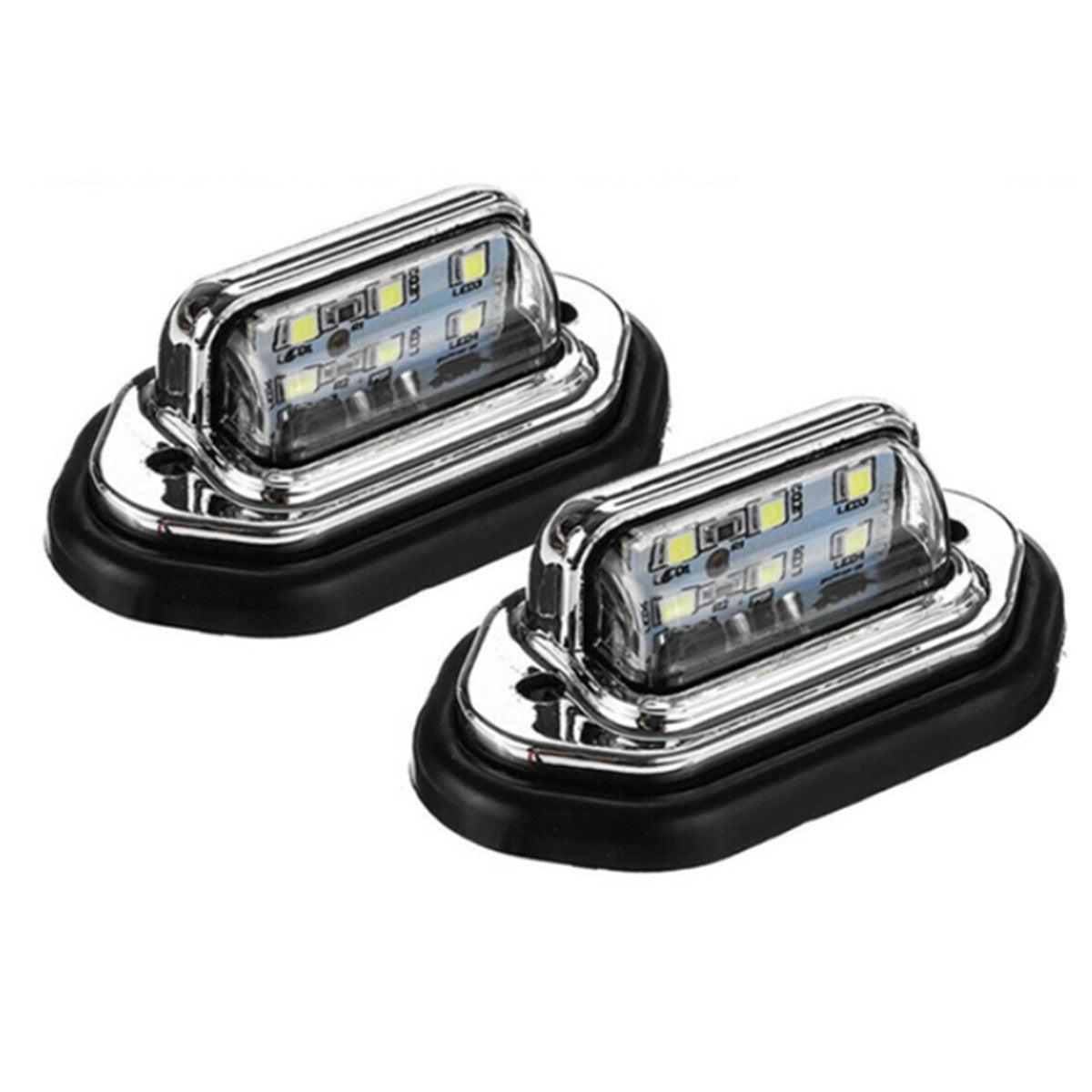 White LED License Plate Light Bulbs Car Truck Exterior Signal Lamps 2Psc 12V 24V