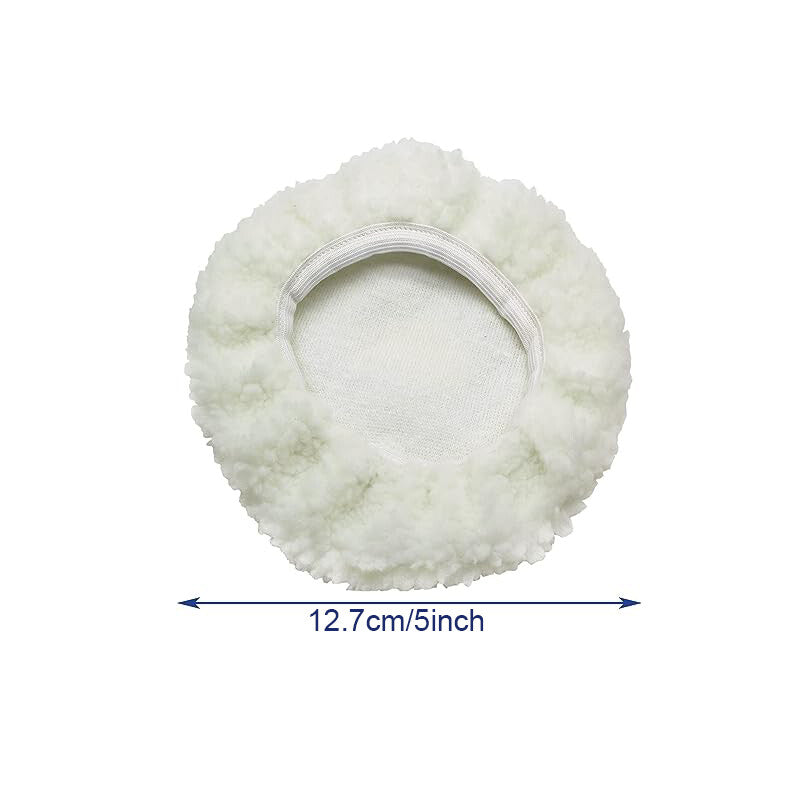 2Pcs 5-6 inch Lambs Wool Buffing Polishing Pads Bonnet Sanding On Car Buffer Pad Q