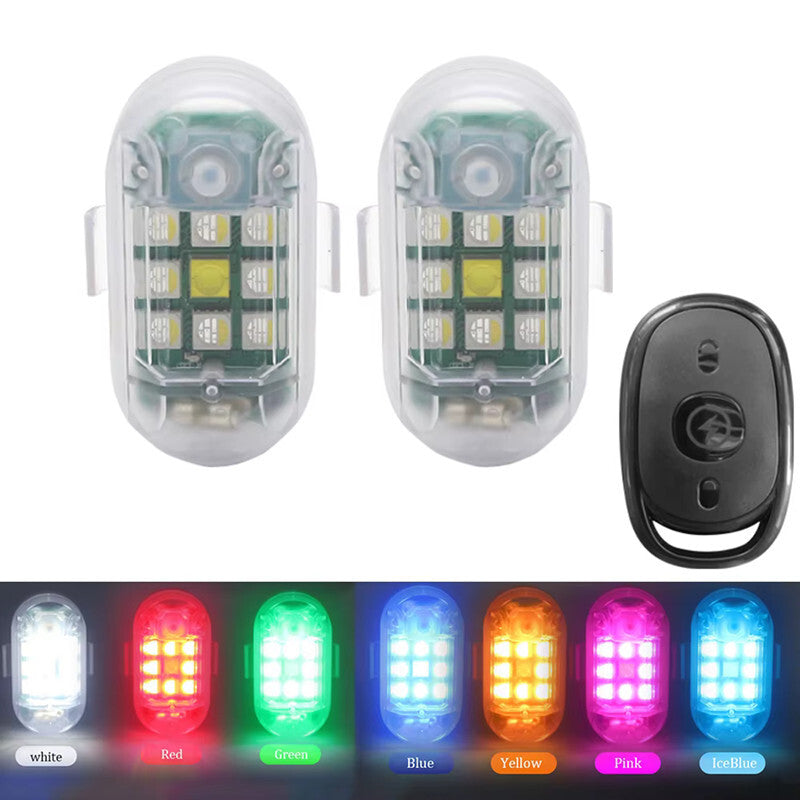 Motorcycle Flash Led Signal Lamp Waterproof Wireless Remote Control Strobe Light