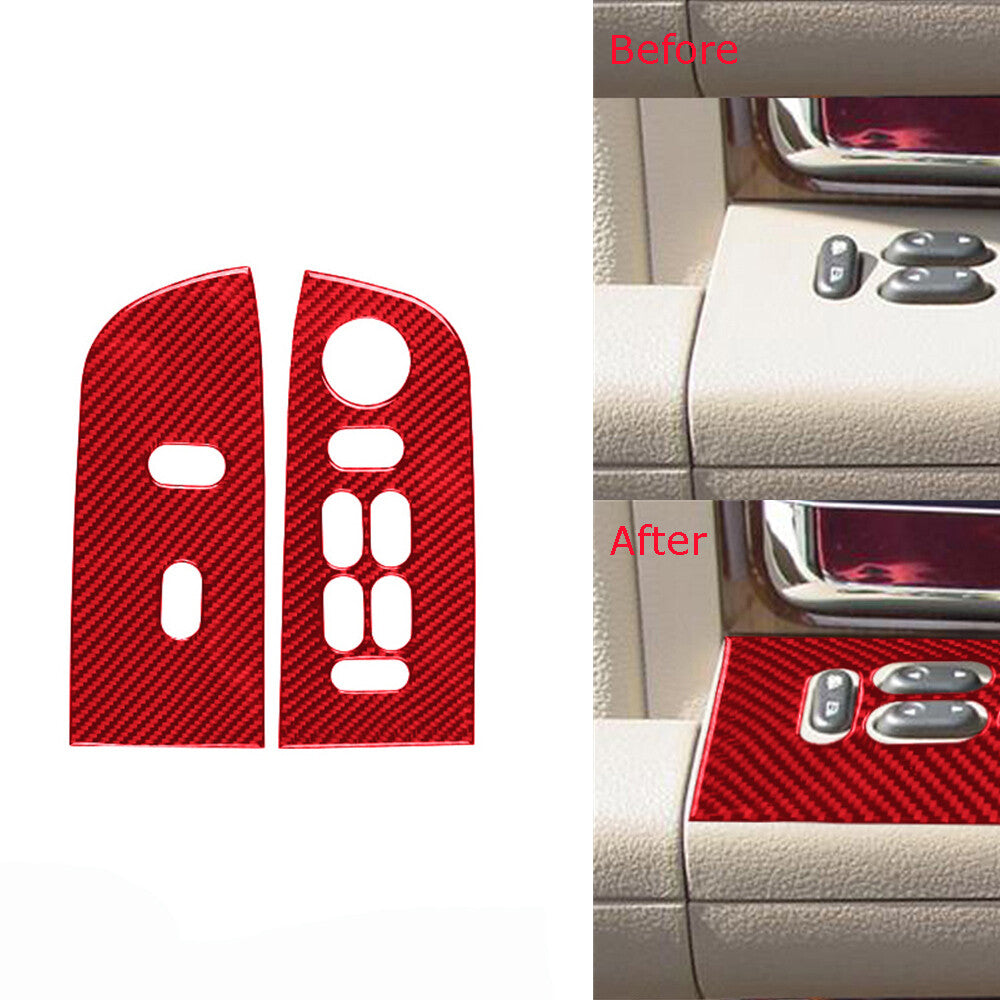 Red Carbon Fiber Rear Central Cupholder Frame Trim for Jeep for Wrangler 2007-2010 v