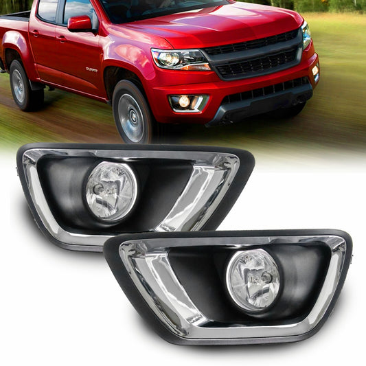 Fit For 2015 - 2019 for Colorado Clear Lens 1 Pair Front Bumper Fog Lights - v