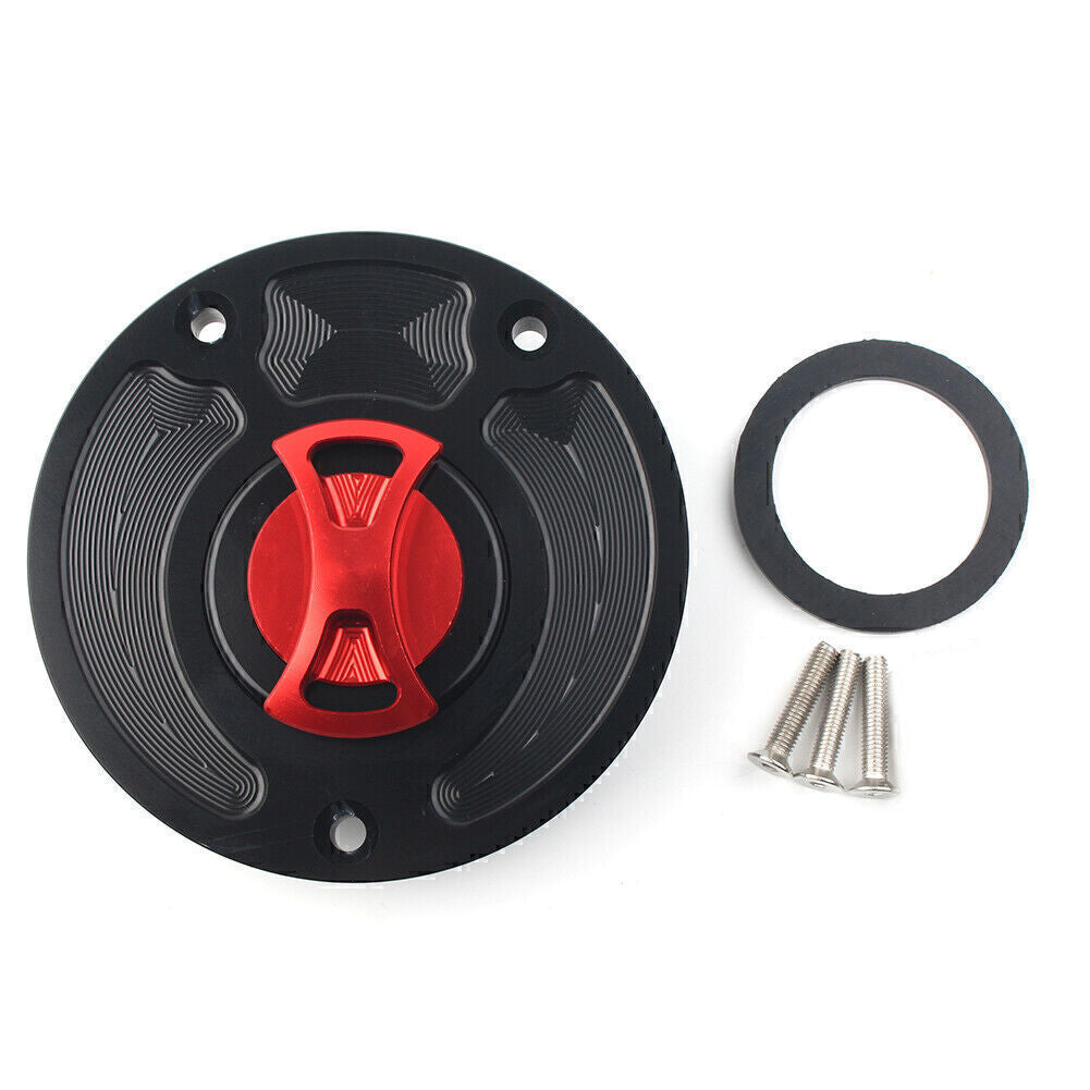 Fit for Kawasaki ZX10R ZX9R Red 1x Motorbike Fuel Gas Tank Cap Cover Keyless Q
