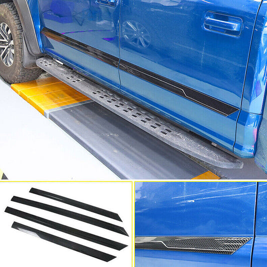 for Ford F150 F-150 2015-20 Carbon Fiber Look Body Side Door Molding Guard Trim