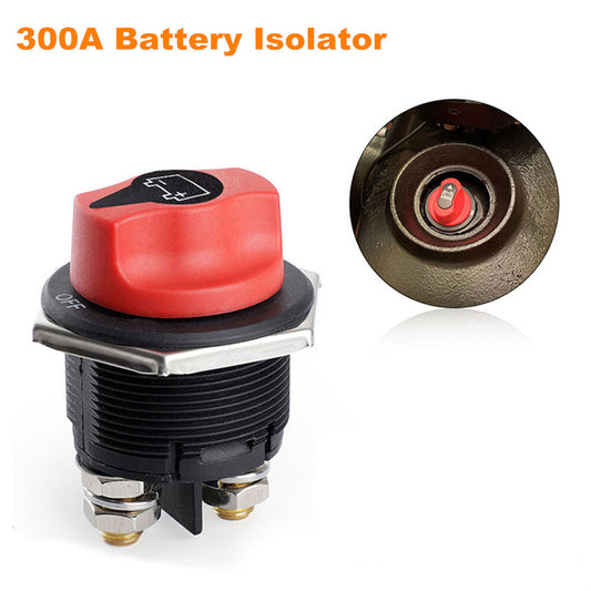 300A battery isolator switch disconnects power and is suitable for trucks, cars, boats, RVs, and all-terrain vehicles. n