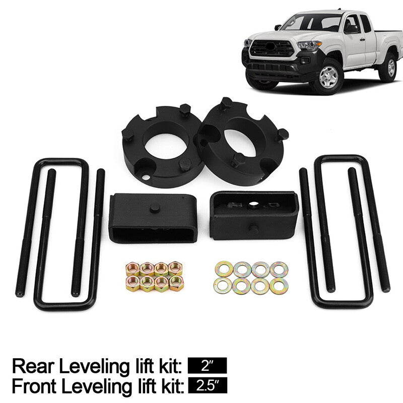 2.5-inch front and 2-inch rear leveling and lifting kit with adjustable height intervals suitable for 2007-2021 for Toyota Tundra models.
