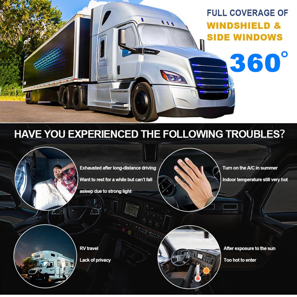 2-in-1 Half Truck Windshield Sunshade with UV Protection for Side Windows Suitable for Volvo n