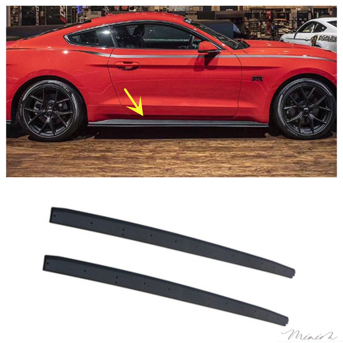 for Mustang 2018-2022 RTR Style Side Skirts Extension Lip Spoiler n