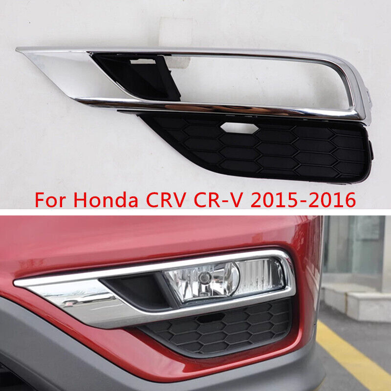 Left Side Front Bumper Fog Lamp Cover Bezel W/Chrome for Honda CRV/CR-V 2015-16