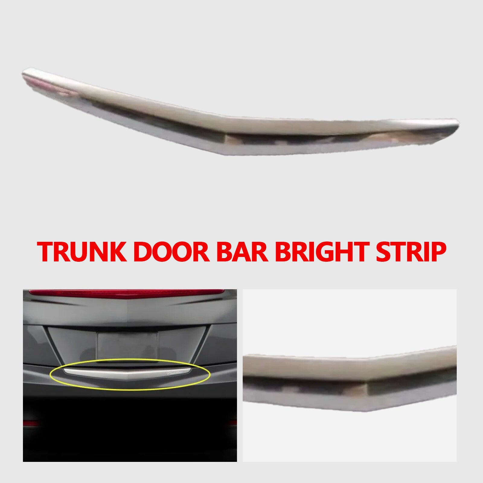 Replacement chrome rear door, trunk lid, and rear bumper cover for 2013-2019 for Cadillac ATS
