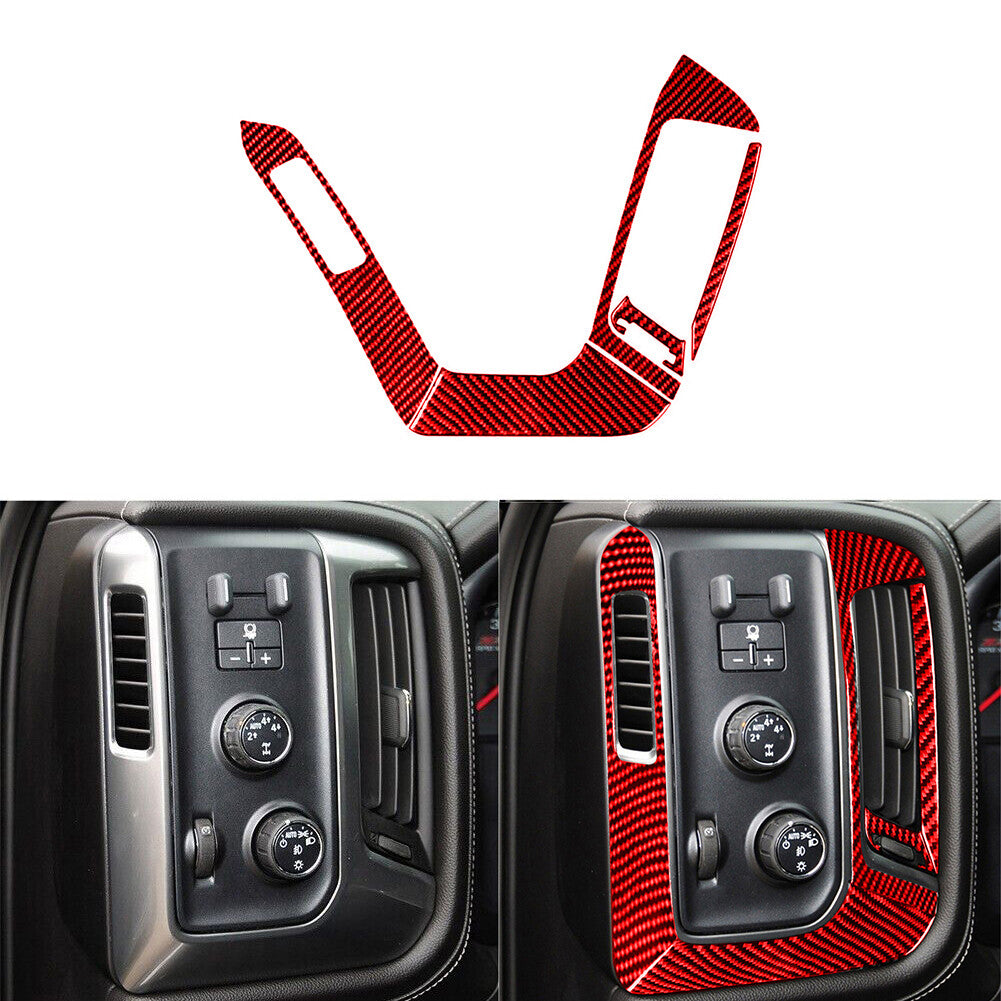 Red Carbon Fiber Interior Dashboard Panel Cover Trim for Dodge Charger 2011-14 v