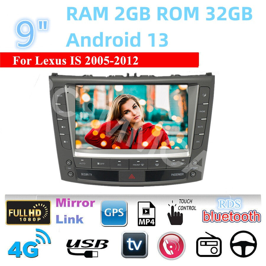 Car Stereo Radio Touch Screen WiFi BT Fit for Lexus IS 2005-2012 IS220 IS350
