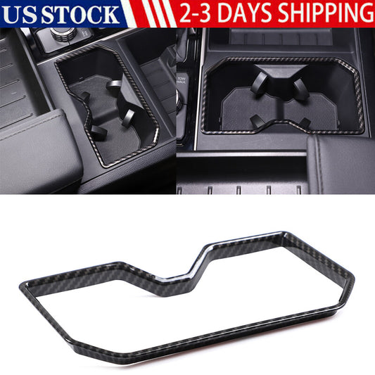 Suitable for Tundra 2022 - 2023, carbon fiber rear cup holder trim, ABS, 1 piece. n
