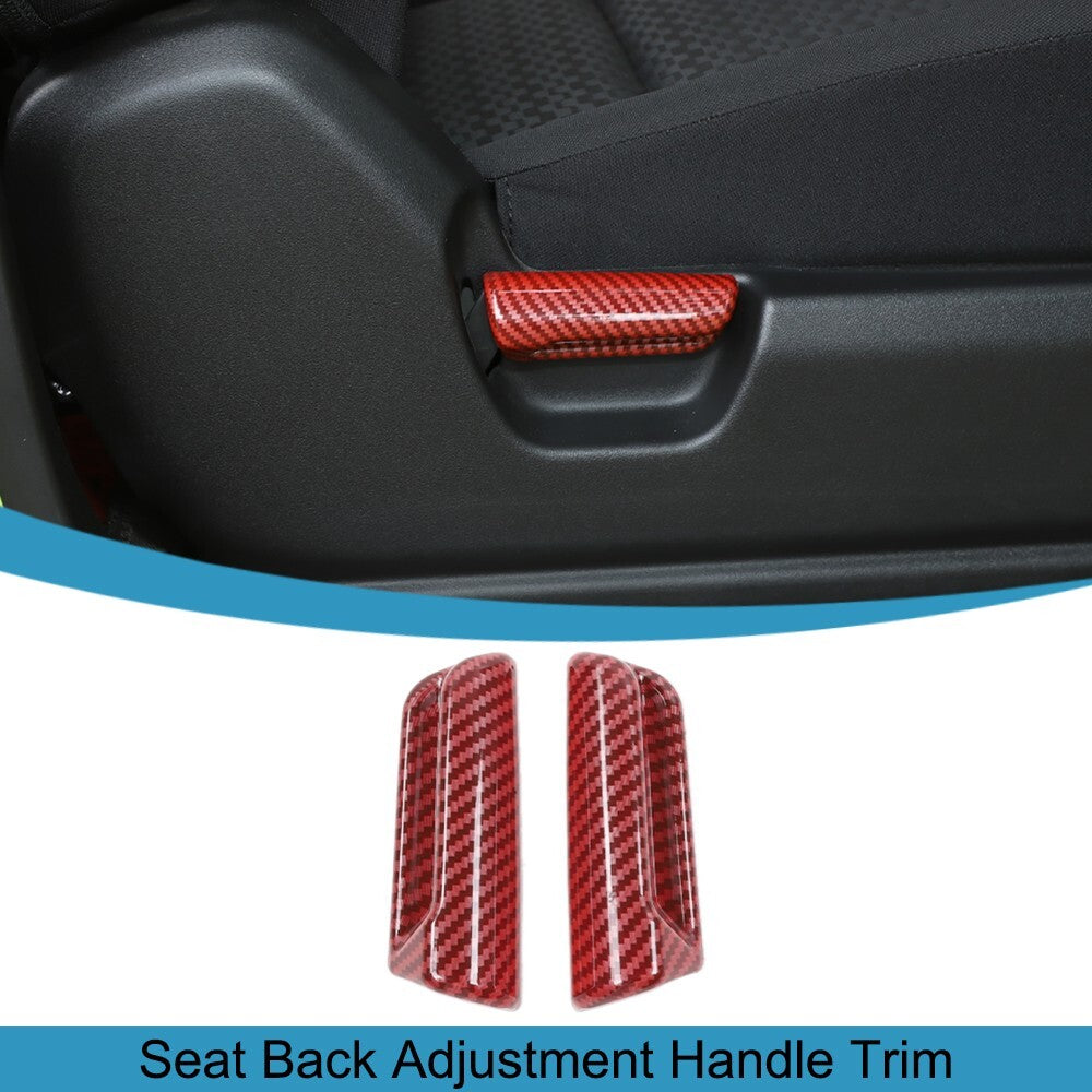 Red Carbon Fiber for Seat Back Adjustment Handle Cover Trim for Suzuki for Jimny 2019-23