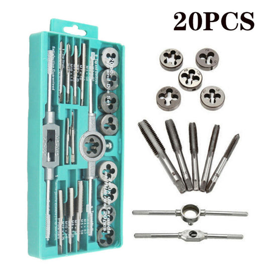 Car Metric Hand Tap Die Set M3-M12 Screw Thread Plugs Straight Taper Reamer Tool
