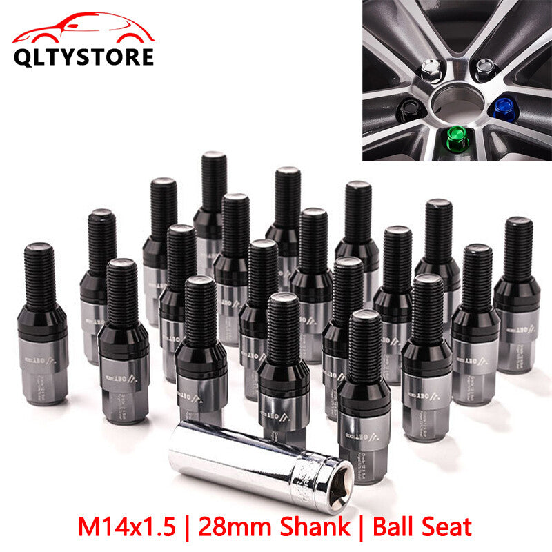 20x M14x1.5 Wheel Lug Bolt Set 28mm Shank Ball for Seat Studs for Audi for VW for Benz Q