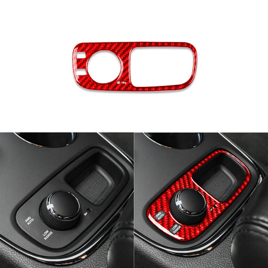 Red Carbon Fiber Knob Panel Cover for Dodge Durango 2014-2020 Multimedia Console Q