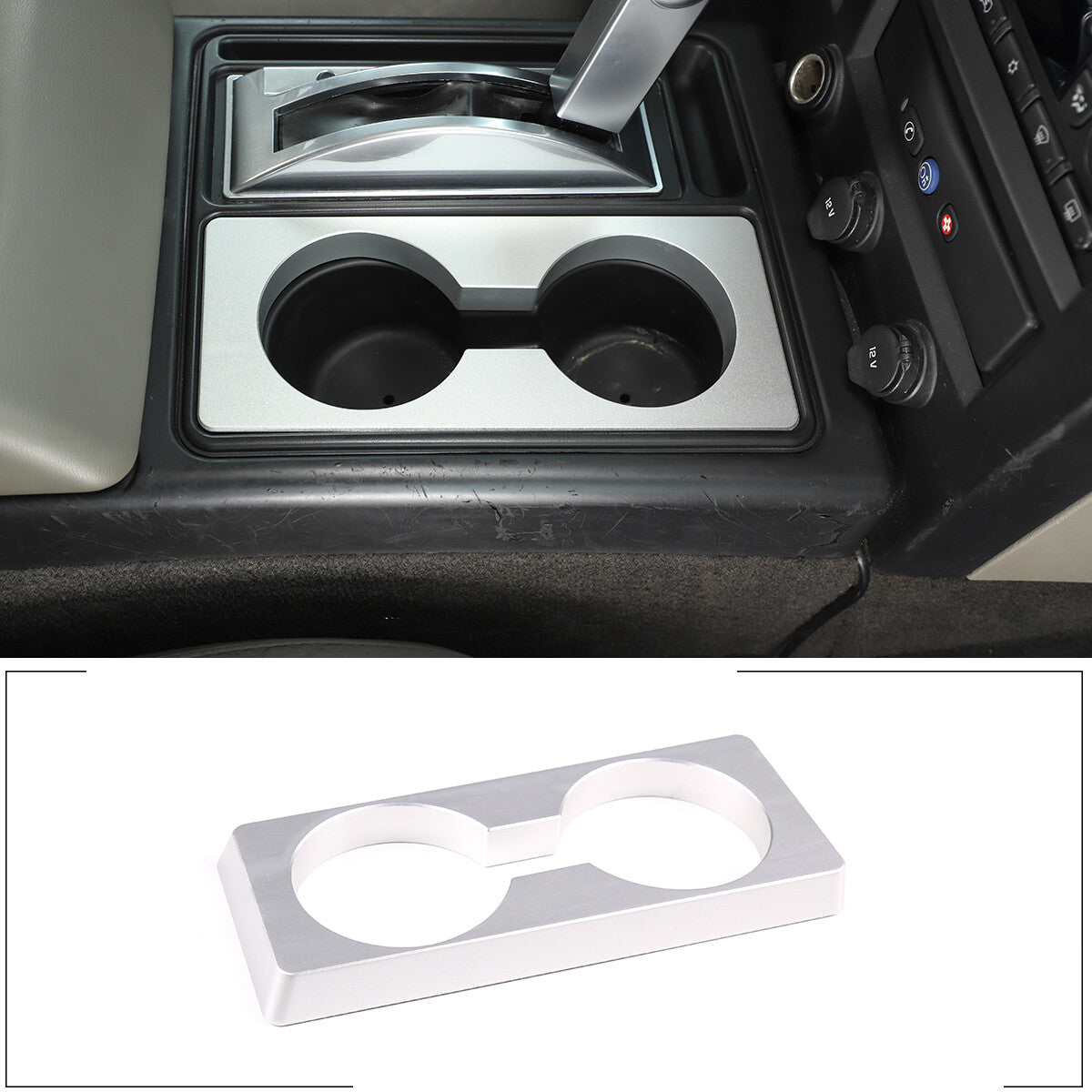 Aluminum-chrome steel billet cup holder insert panel bracket suitable for Hummer H2 2003-2007