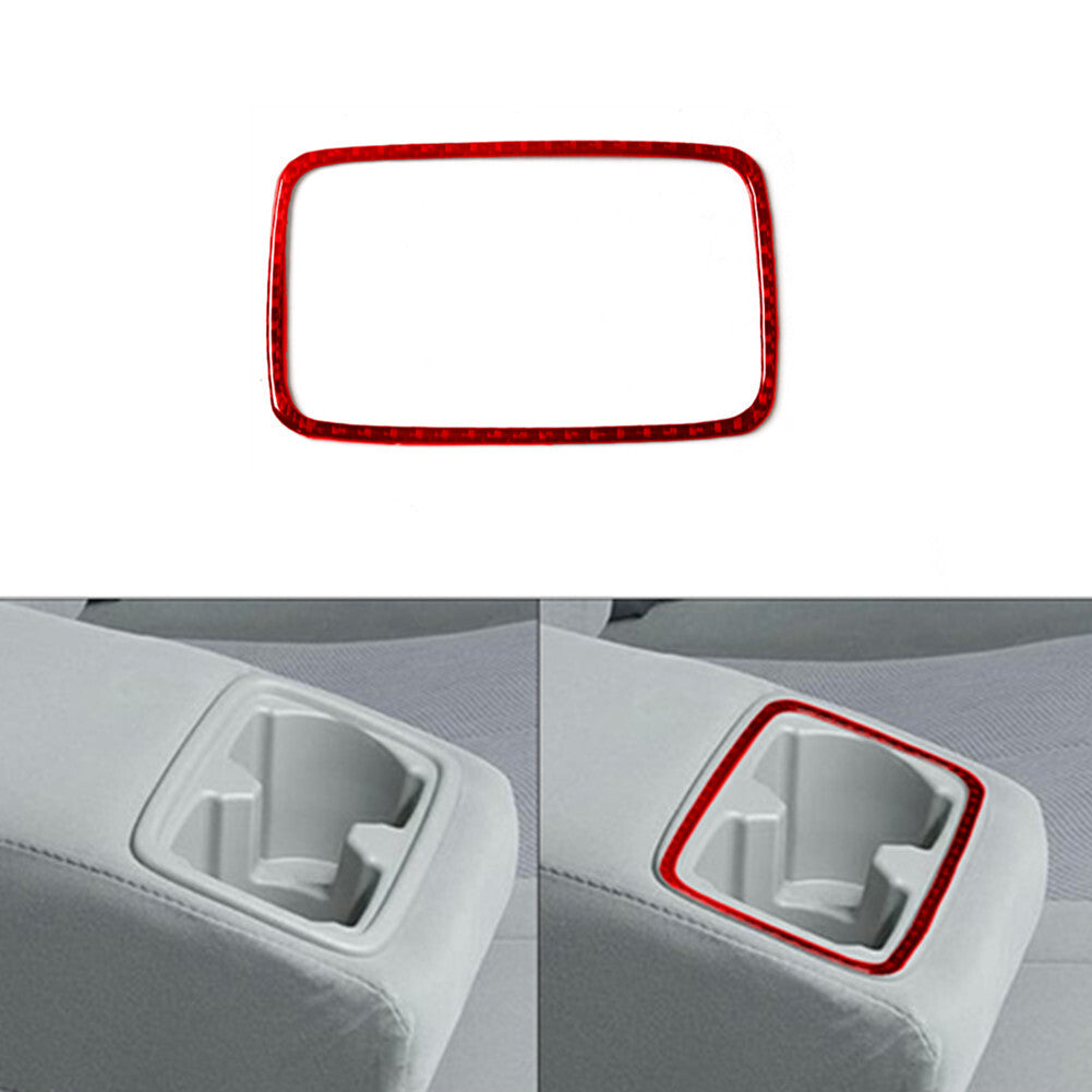 Red Carbon Fiber Rear Watercup Panel Frame Cover Trim for Toyota for Camry 2007-2011
