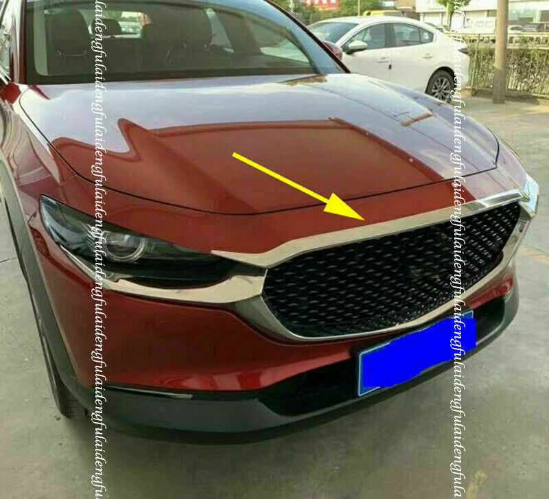 for Mazda CX-30 2020-22 Silver ABS Front Grill Grille Engine Hood Molding Strip