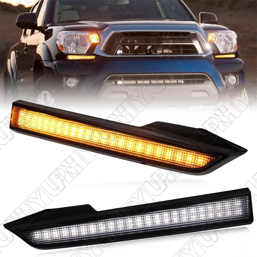 LH+RH Front Headlight LED Daytime Running Light DRL for Toyota Tacoma 2012-2015