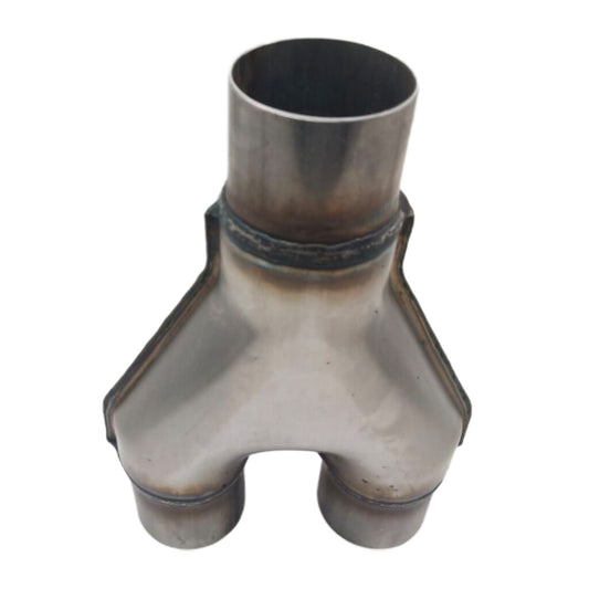 Car Y-Pipe 2 1/4 ID Single x 2.25 Dual Exhaust Adapter Connector Couplin 1Ps n