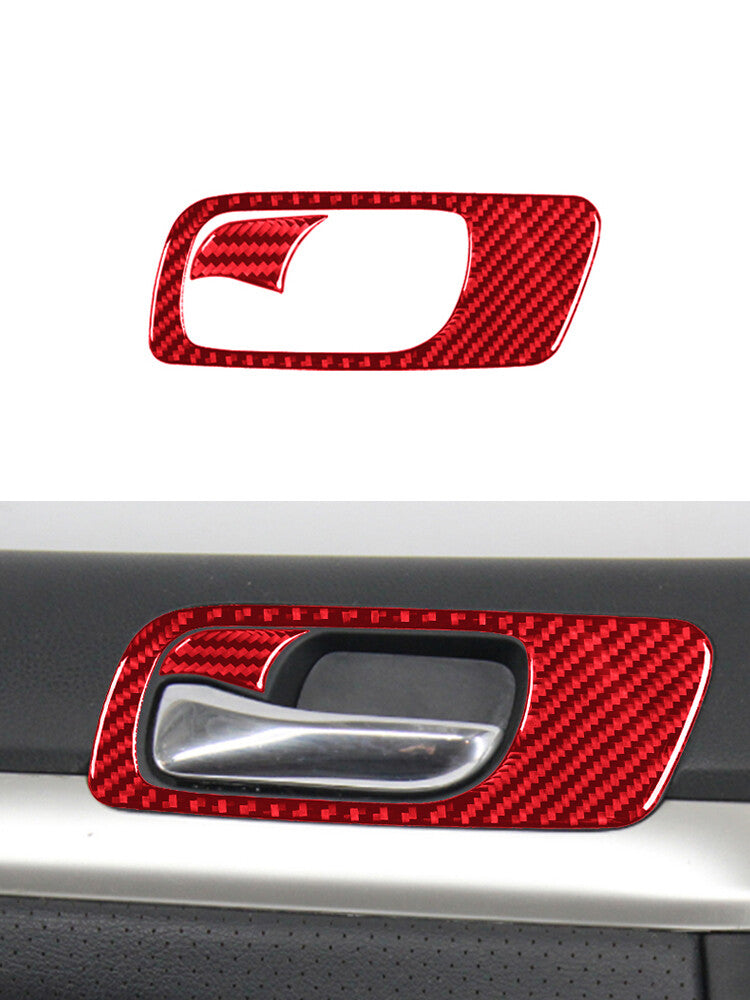 2PCS Red Carbon Fiber Glove Box Handle Cover Trim For E-Class W211 v
