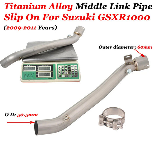 for Suzuki GSX-R1000 (K9/K1) 2009-2011 Titanium Alloy Mid Pipe Slip-On Muffler