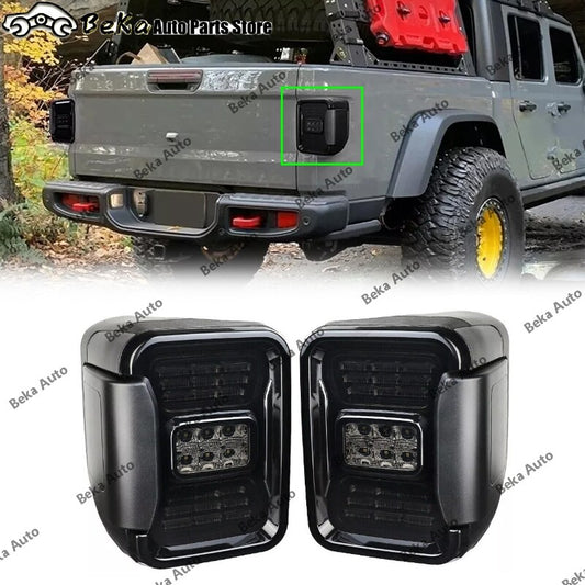 1 pair of for Jeep Gladiator JT 2020 2021 2022 2023 models with LED taillights (left and right).