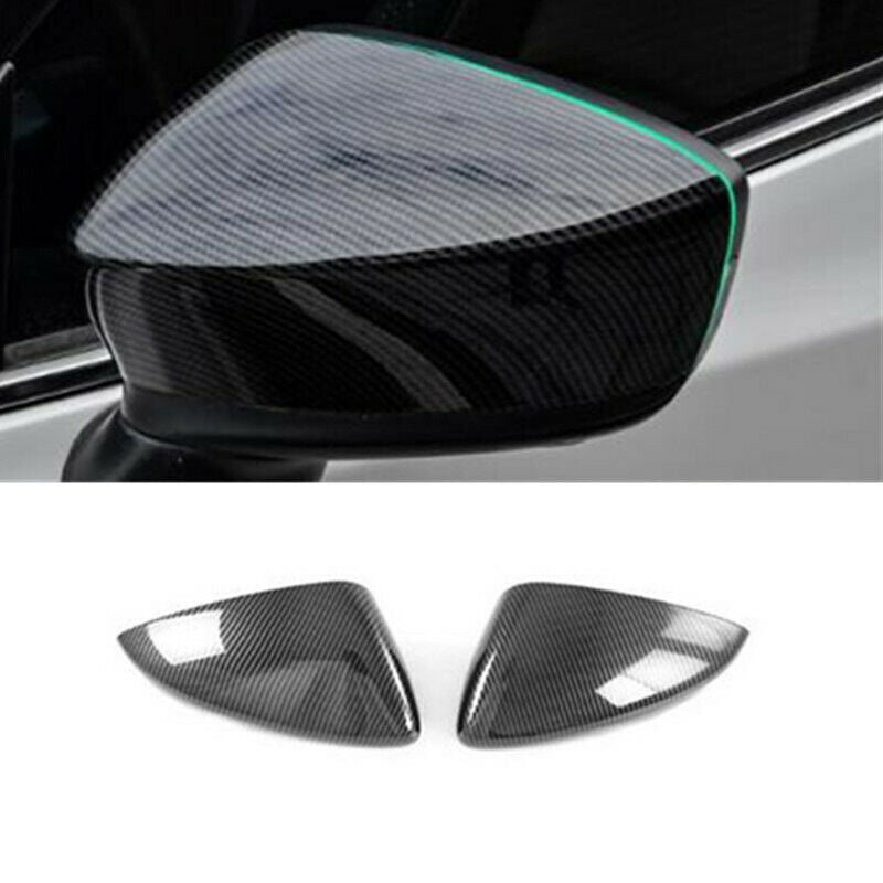 2PCS Carbon Fiber Side Rearview Mirror Cover Trim for Mazda CX-30 CX30 2020-2022