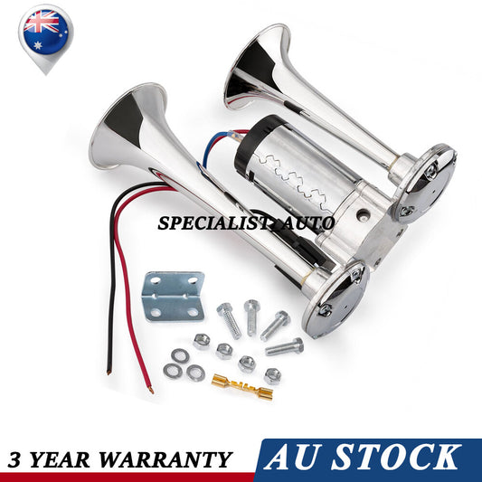 1Set 600DB 12V Car Dual Trumpet Electric Horn Kit Loud Speaker Truck Vehicle AU v