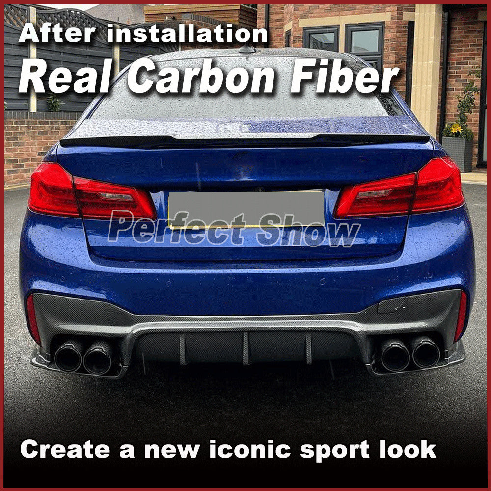 Fit for BMW G30 G38 M-SPORT 2018-22 REAL CARBON Rear Bumper Diffuser Spoiler Lip