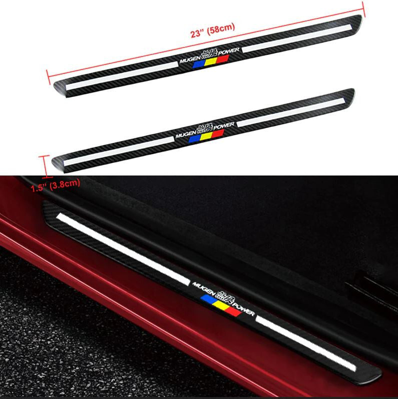 Car front door window sill protection sticker badge decorative strip carbon for Honda