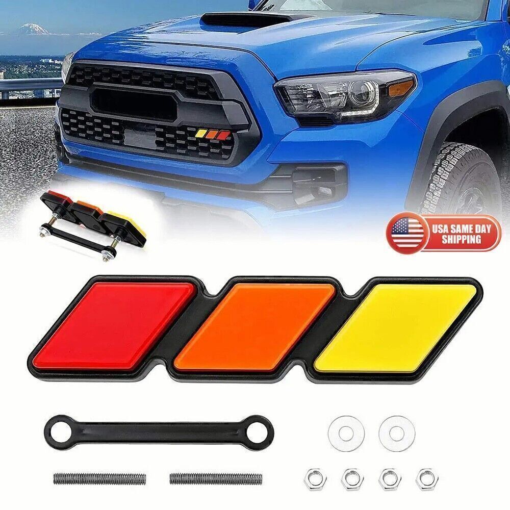1PC for TOYOTA TRD RACING SPORT TRI-COLOR LOGO GRILLE BADGE NAMEPLATE EMBLEM