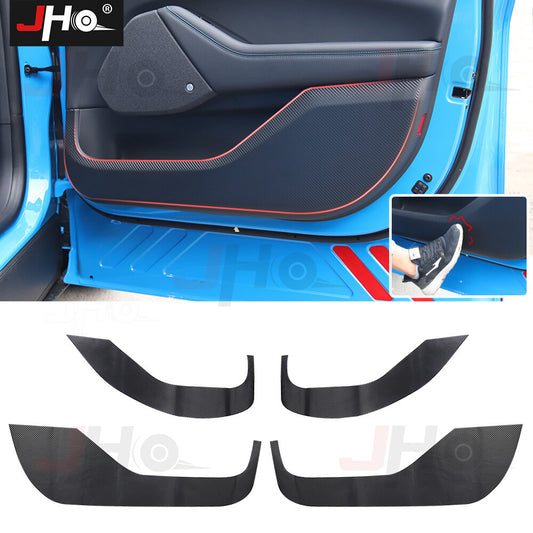 for Ford for Mustang Mach-E 2021-2022 Door Anti Kick Pad Sticker Trim Carbon Fiber