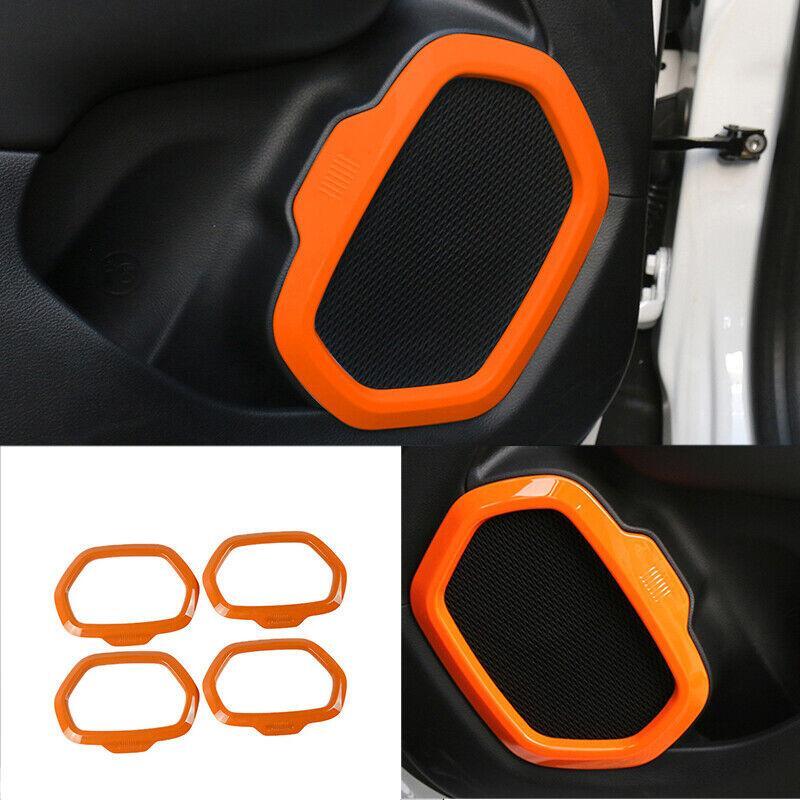 Inner Door Speaker Frame Cover Trim 4X for Jeep Renegade 2015-2020 ABS Orange