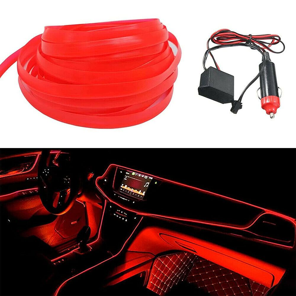 2m Red LED Car Interior Decorative Atmosphere Wire Strip Light Accessories