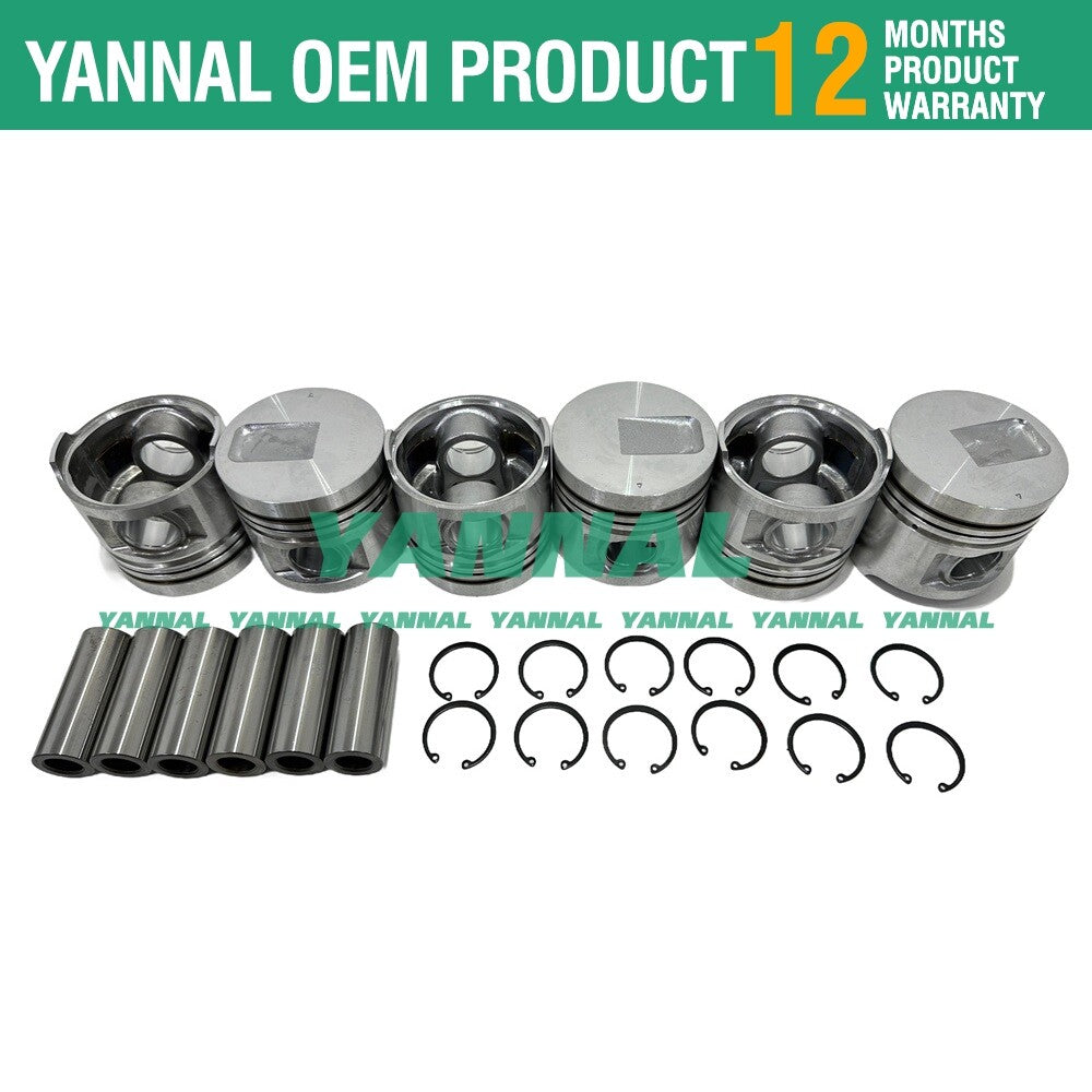 S6S Overhaul and Rebuild Kit: Pistons + Rings for 6-cylinder 94mm cylinders -