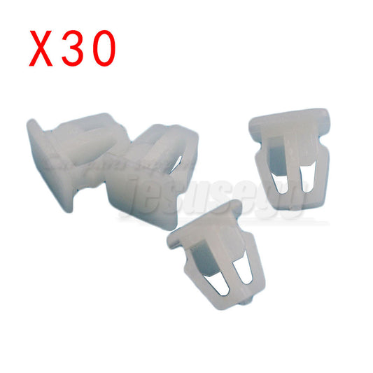 30Pcs White Clips Door Molding Clip Retainer Fastener for Acura for Honda for Accord