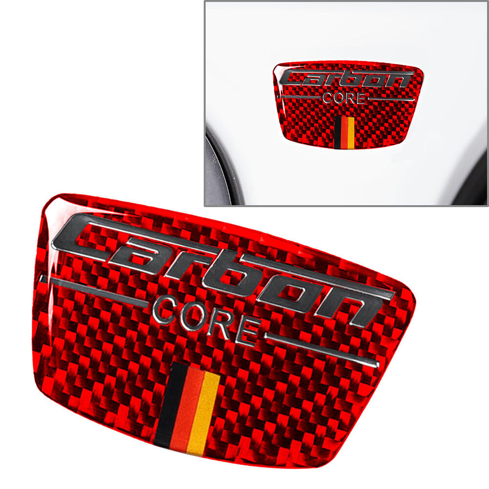 Car Core Emblem B Column Pillar Anti-Collision Trim Carbon Fiber Red Universal