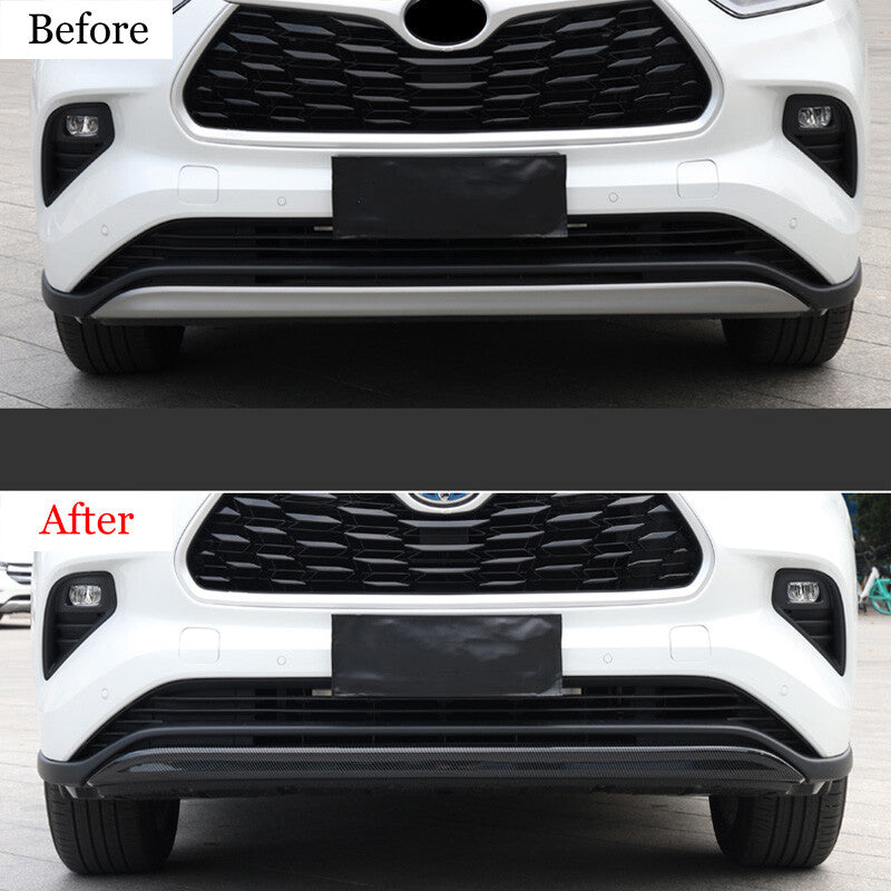 Front Bumper Grille Lower Strip Trim For Highlander Carbon ABS 20-23 B n