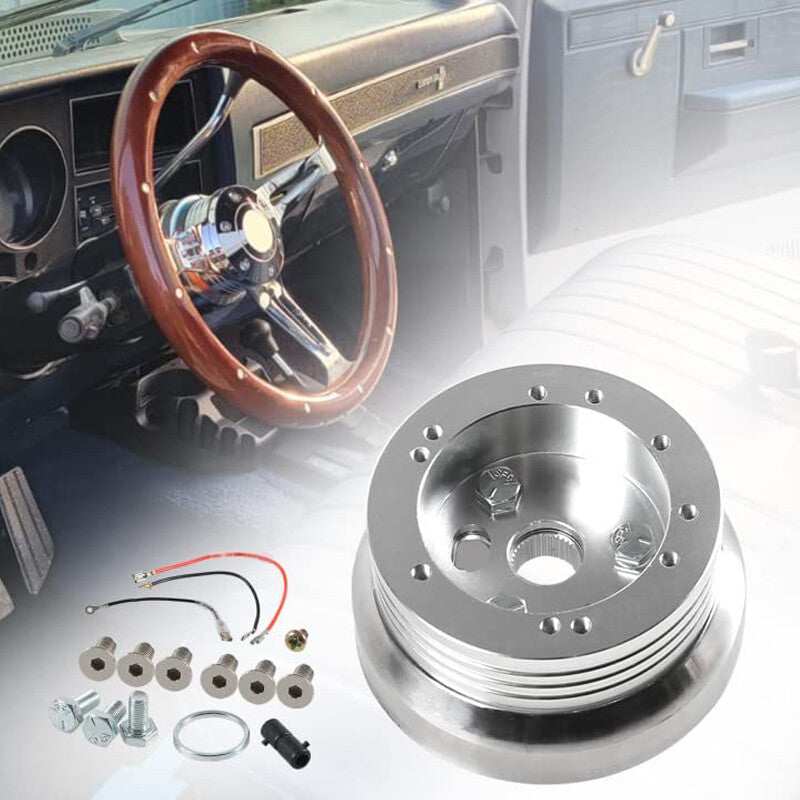 5 & 6 Hole Steering Wheel Polished Hub Adapter Aluminium Alloy Durable Part x1 v