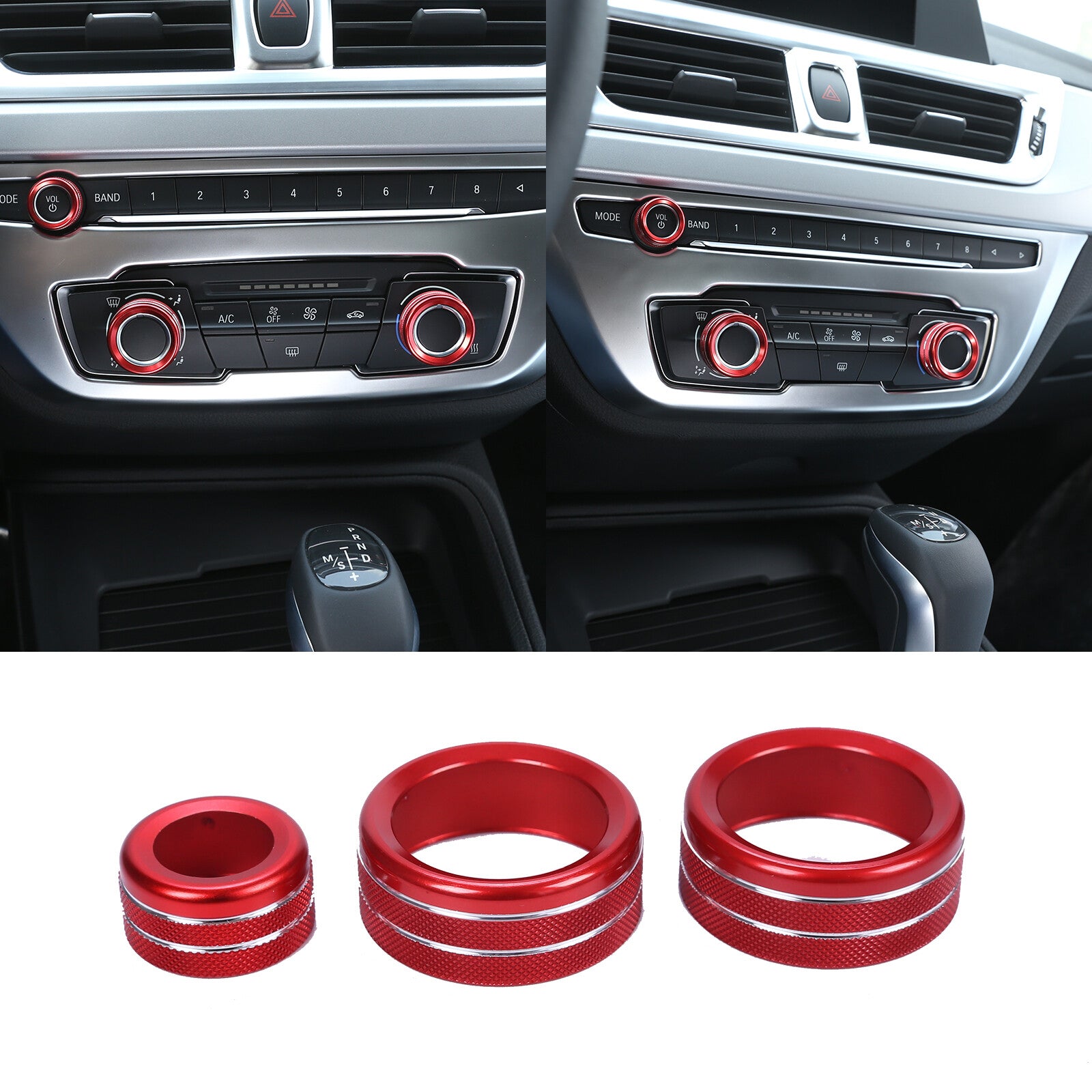 4-Piece Silver Alloy Internal AC Volume Blade Ring Trim for Corvette C7 2014-2019