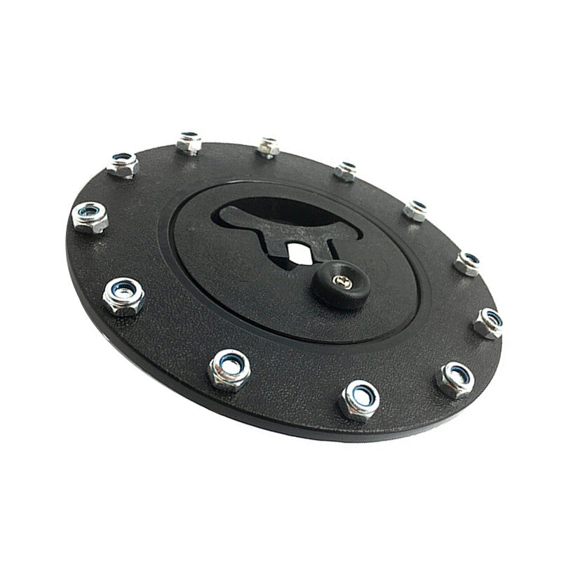 Plastic water tank/fuel tank filler cap (twisted cap) + filler plate + accessories (black) n