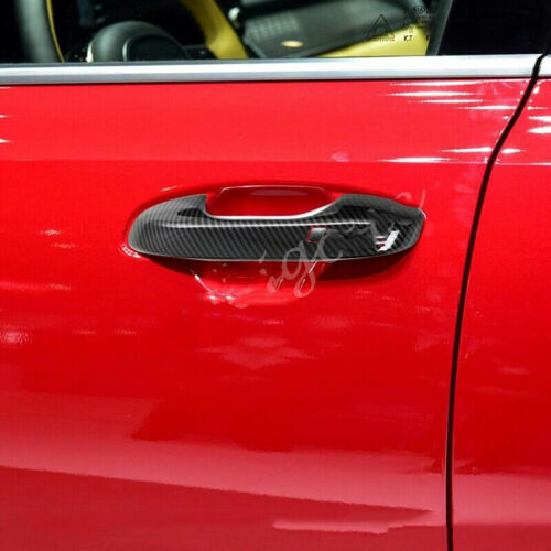 For F150 2015-2020 Gloss Black Side Door Handle Molding Cover Trim 4P v